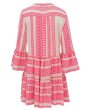 画像5: Women's V-neck geometric pattern ethnic dress one piece　V ネック幾何学模様エスニックドレス ワンピース (5)