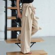 画像6: solid color high waist wide pants 　ハイウエストサイドリボン ワイド パンツ (6)