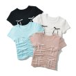画像7: ribbon shirring short length t-shirt T-shirt short-sleeved 　リボンショーリング ショート丈半袖 Tシャツ (7)