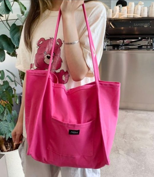 画像8: Canvas Candy Color Large Capacity Casual Tote Shoulder Bag　キャンディーカラーキャンバストートショルダー２WAYバッグ マザーズバッグショッピング通勤通学バッグ (8)