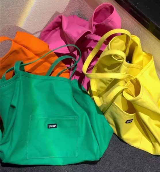 画像4: Canvas Candy Color Large Capacity Casual Tote Shoulder Bag　キャンディーカラーキャンバストートショルダー２WAYバッグ マザーズバッグショッピング通勤通学バッグ (4)