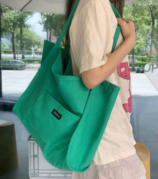 画像10: Canvas Candy Color Large Capacity Casual Tote Shoulder Bag　キャンディーカラーキャンバストートショルダー２WAYバッグ マザーズバッグショッピング通勤通学バッグ (10)