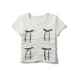 画像2: ribbon shirring short length t-shirt T-shirt short-sleeved 　リボンショーリング ショート丈半袖 Tシャツ (2)