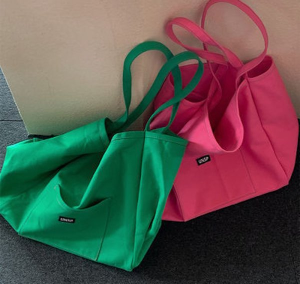 画像5: Canvas Candy Color Large Capacity Casual Tote Shoulder Bag　キャンディーカラーキャンバストートショルダー２WAYバッグ マザーズバッグショッピング通勤通学バッグ (5)