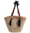 画像1: Original hand-woven French resort style contrast edge beaded rope shoulder strap tote shoulder  bag　フレンチコントラストエッジビーズロープかごバッグ籠トートショルダーバッグ (1)