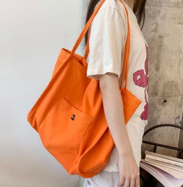 画像12: Canvas Candy Color Large Capacity Casual Tote Shoulder Bag　キャンディーカラーキャンバストートショルダー２WAYバッグ マザーズバッグショッピング通勤通学バッグ (12)