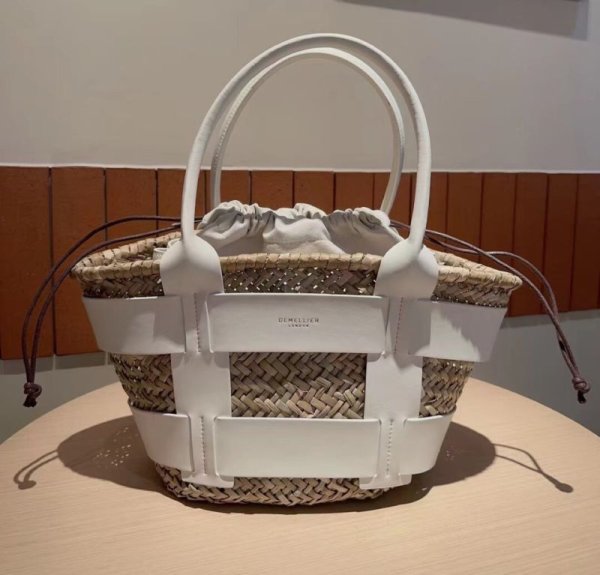 画像9: cowhide hand-held vegetable basket bag tote shoulder  bag　本革レザーハンドルかご籠トートショルダーバッグ (9)