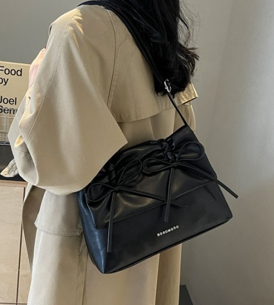 画像7: leather ribbon square crossbody bag　レザーリボンスクエアクロスボディバッグトートショルダー２WAYバッグ (7)