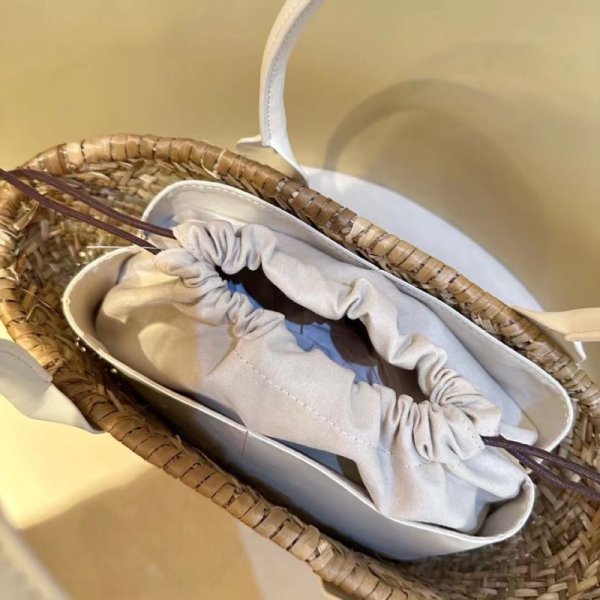 画像11: cowhide hand-held vegetable basket bag tote shoulder  bag　本革レザーハンドルかご籠トートショルダーバッグ (11)