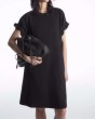 画像3: Women's ruched sleeve basic round neck one piece dress　パフシャーリングスリーブベーシックフレンチミドル丈ドレス ワンピース (3)