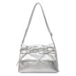 画像1: leather ribbon square crossbody bag　レザーリボンスクエアクロスボディバッグトートショルダー２WAYバッグ (1)