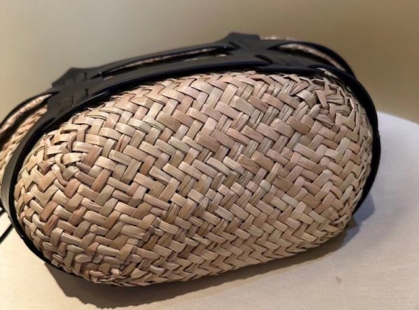 画像10: cowhide hand-held vegetable basket bag tote shoulder  bag　本革レザーハンドルかご籠トートショルダーバッグ (10)