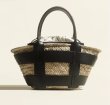 画像1: cowhide hand-held vegetable basket bag tote shoulder  bag　本革レザーハンドルかご籠トートショルダーバッグ (1)