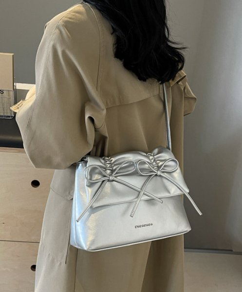 画像11: leather ribbon square crossbody bag　レザーリボンスクエアクロスボディバッグトートショルダー２WAYバッグ (11)