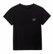 画像1: One point pearl heartT-shirt short-sleeved 　ワンポイントパールハート半袖 Tシャツ (1)