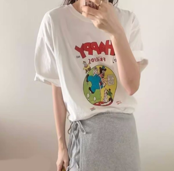 画像3: happy bear print t-shirt 　ハッピーベアプリント半袖 Tシャツ (3)
