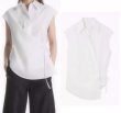 画像8: Women's wrap cap sleeve denim  shirt blouse T-shirt　ラップ キャップ スリーブ  デニム シャツTシャツ ブラウス (8)