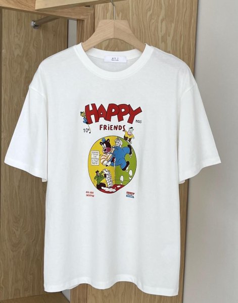 画像5: happy bear print t-shirt 　ハッピーベアプリント半袖 Tシャツ (5)