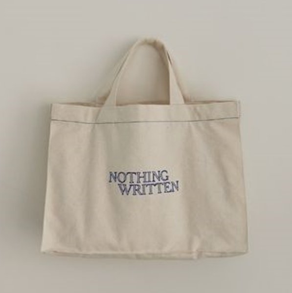 画像5: unisex nothing written logo embroidery canvas tote shoulder eco shopping bag　男女兼用nothing writtenロゴトートショルダーエコショッピングバッグ (5)