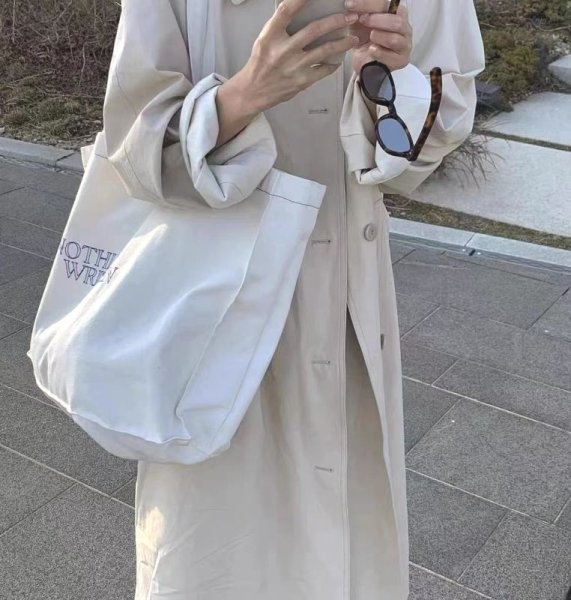 画像4: unisex nothing written logo embroidery canvas tote shoulder eco shopping bag　男女兼用nothing writtenロゴトートショルダーエコショッピングバッグ (4)