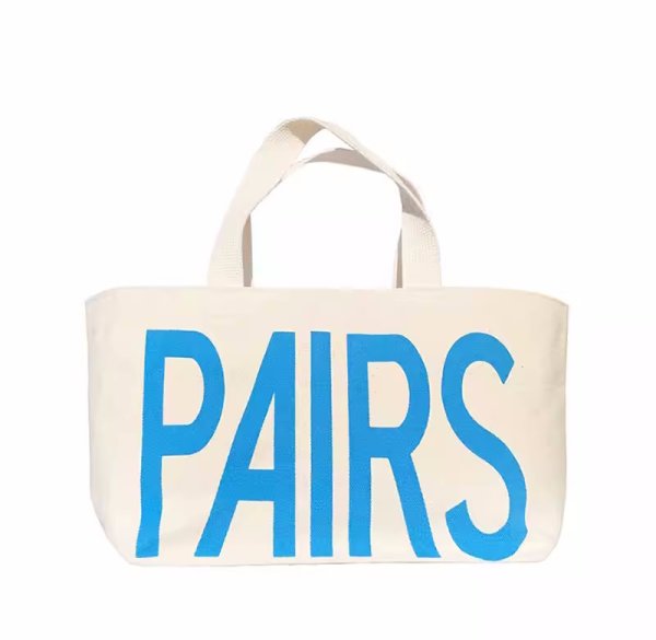 画像6: unisex pairs logo embroidery canvas tote shoulder eco shopping bag　男女兼用pairsロゴトートショルダーエコショッピングバッグ (6)
