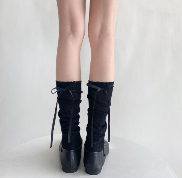 画像9: Slightly transparent ribbon high socks　半透明リボンハイソックス靴下 (9)