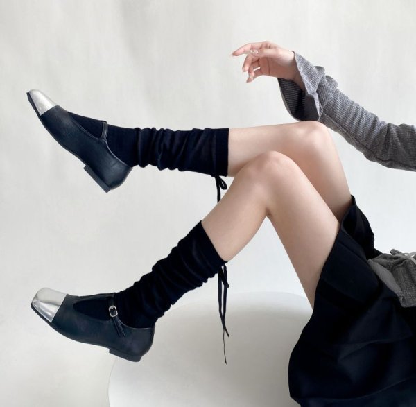 画像8: Slightly transparent ribbon high socks　半透明リボンハイソックス靴下 (8)