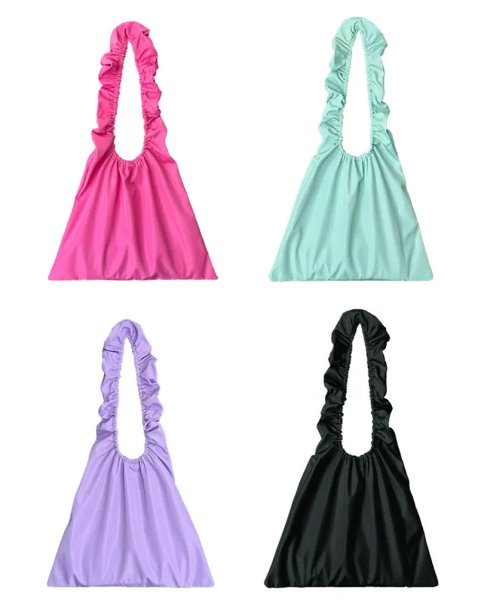 画像9: unisex ruffle gathered handle shoulder tote bag　男女兼用フリルギャザーハンドルショルダートートバッグ (9)