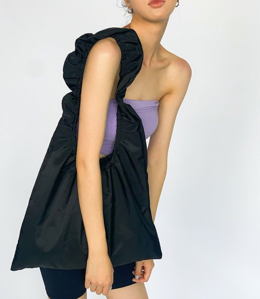 画像6: unisex ruffle gathered handle shoulder tote bag　男女兼用フリルギャザーハンドルショルダートートバッグ (6)