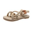 画像1: woven cross  sandals slippers casual shoes  　編み込みクロスフラットサンダルスリッパ (1)