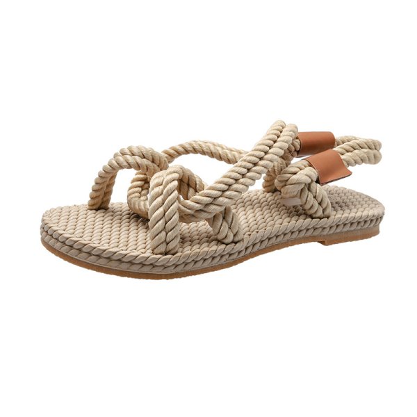 画像1: woven cross  sandals slippers casual shoes  　編み込みクロスフラットサンダルスリッパ (1)