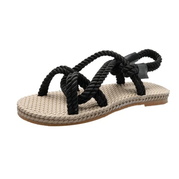 画像2: woven cross  sandals slippers casual shoes  　編み込みクロスフラットサンダルスリッパ (2)