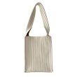 画像1: unisex Knit striped one-shoulder bag tote  bag　男女兼用ニット ストライプ ワンショルダーバッグ (1)