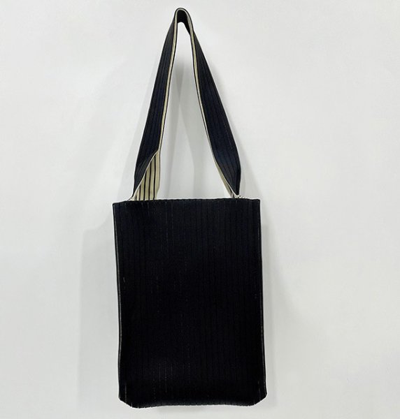 画像3: unisex Knit striped one-shoulder bag tote  bag　男女兼用ニット ストライプ ワンショルダーバッグ (3)