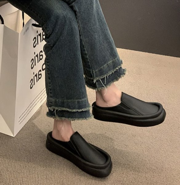 画像7: Unisex Thick-soled Baotou slip-on type half slippers sandals  casual shoes  　ユニセックス厚底スリッポンタイプハーフサンダルスリッパ (7)