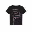画像1: Letter print & ribbon slim crop top T-shirt short-sleeved 　レタープリント＆リボンラウンドネックショート丈半袖 Tシャツ (1)
