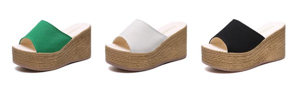 画像2: Unisex Suede platform wedge sandals espadrilles flats sandals slippers  　ユニセックススエードエスパドリーユ 厚底サンダルスリッパ (2)