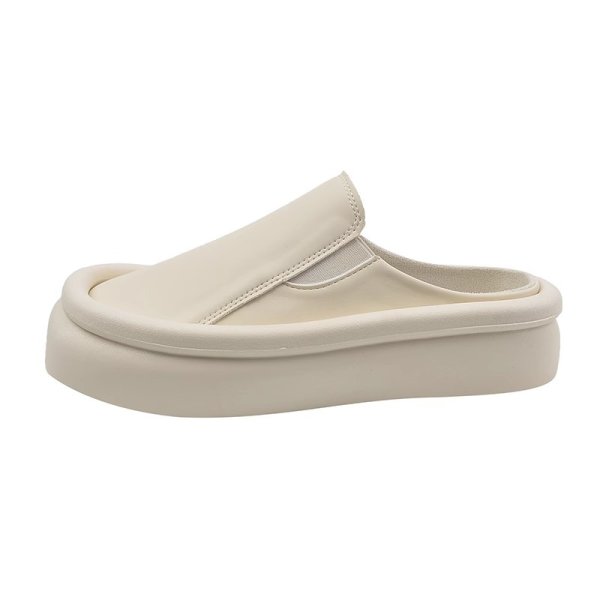 画像1: Unisex Thick-soled Baotou slip-on type half slippers sandals  casual shoes  　ユニセックス厚底スリッポンタイプハーフサンダルスリッパ (1)