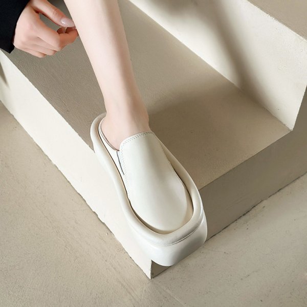 画像8: Unisex Thick-soled Baotou slip-on type half slippers sandals  casual shoes  　ユニセックス厚底スリッポンタイプハーフサンダルスリッパ (8)