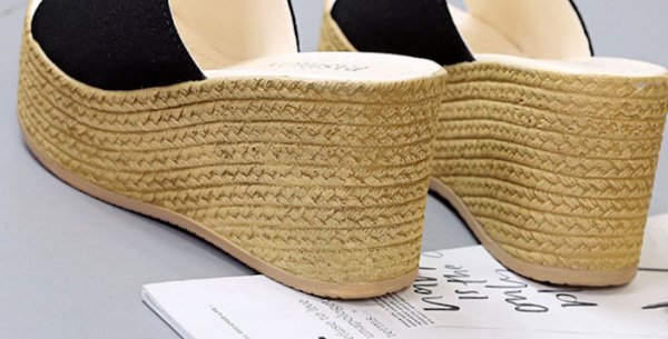 画像5: Unisex Suede platform wedge sandals espadrilles flats sandals slippers  　ユニセックススエードエスパドリーユ 厚底サンダルスリッパ (5)