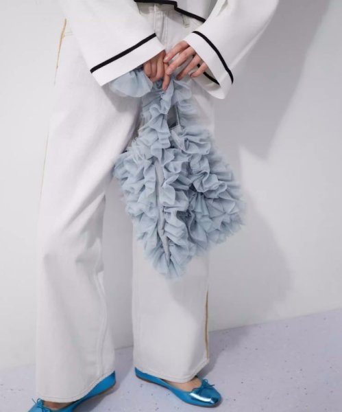 画像1: vertical stripe splicing pleated skirt bag messenger  Underarm tote shoulder bag　スプライシングプリーツスカートアンダーアームトートショルダーバッグ (1)
