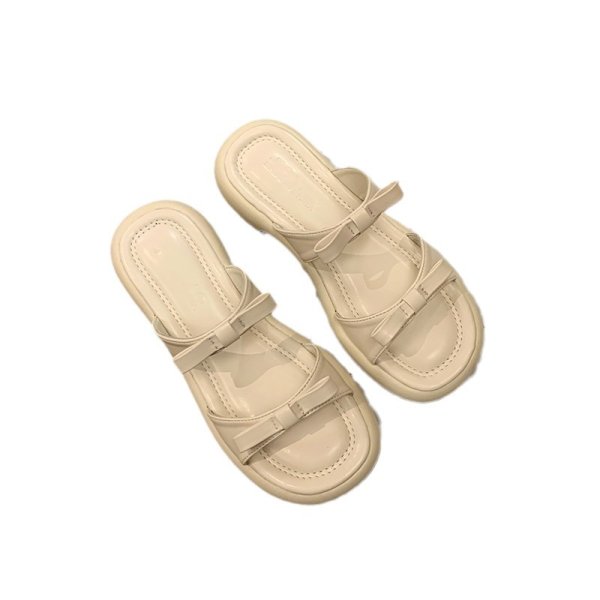 画像5: Double ribbon leather sandals slippers　ユニセックスダブルリボンボウサンダルスリッパ (5)