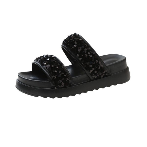 画像6: Thick-soled sequined sandals slippers　ユニセックススパンコール厚底プラットフォームサンダルスリッパ (6)