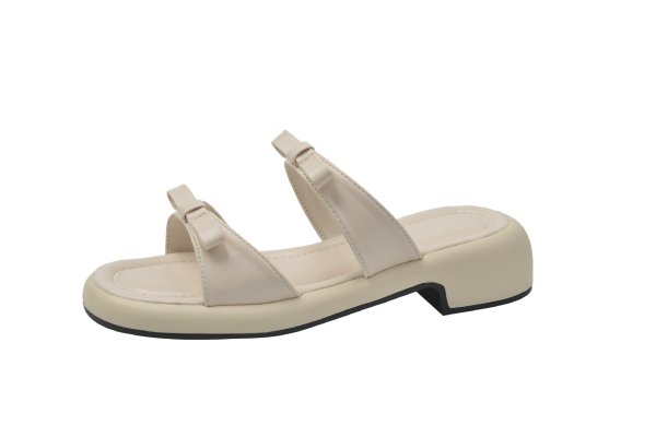 画像2: Double ribbon leather sandals slippers　ユニセックスダブルリボンボウサンダルスリッパ (2)