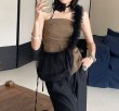 画像5: Ruffle pleated drawstring messenger bag Underarm tote shoulder bag　フリルプリーツ巾着メッセンジャー アンダーアームトートショルダーバッグ (5)