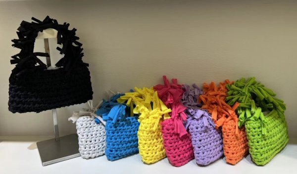 画像12: Handheld pleated fringe basket tote bag　ハンドヘルド プリーツフリンジ 籠かごトートバッグ (12)