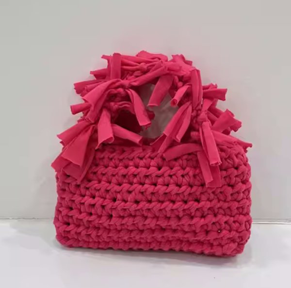 画像22: Handheld pleated fringe basket tote bag　ハンドヘルド プリーツフリンジ 籠かごトートバッグ (22)