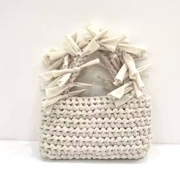 画像27: Handheld pleated fringe basket tote bag　ハンドヘルド プリーツフリンジ 籠かごトートバッグ (27)