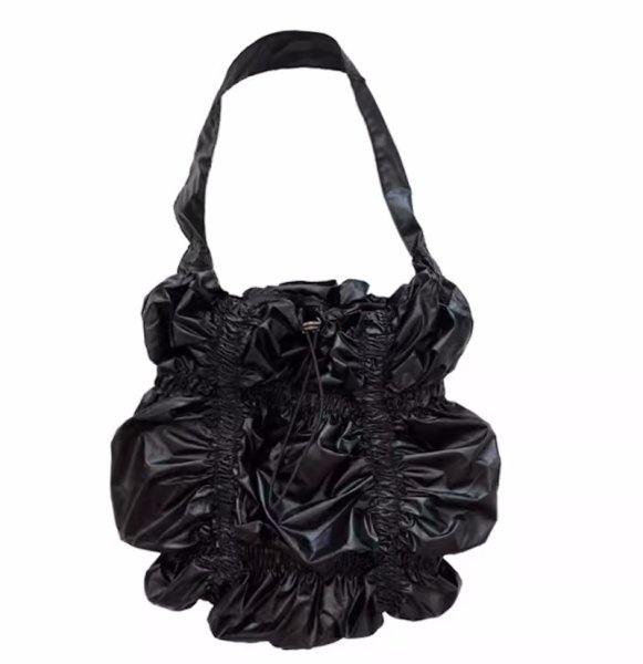 画像10: Pleated drawstring elastic large capacity single shoulder cloud bag tote bag　ショルダーユニセックスプリーツクラウド巾着ショルダートートバッグ (10)