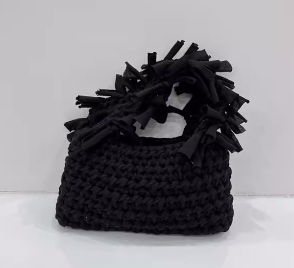画像28: Handheld pleated fringe basket tote bag　ハンドヘルド プリーツフリンジ 籠かごトートバッグ (28)
